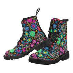 lace-up canvas boots, men's, rave boots, festival shoes, combat boots,