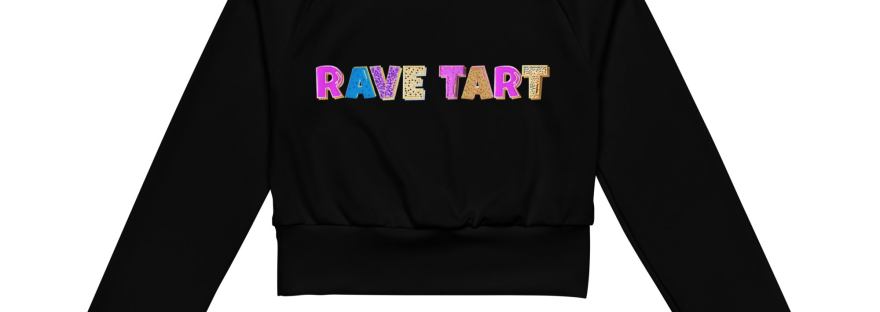 rave tart athletic long sleeve crop top